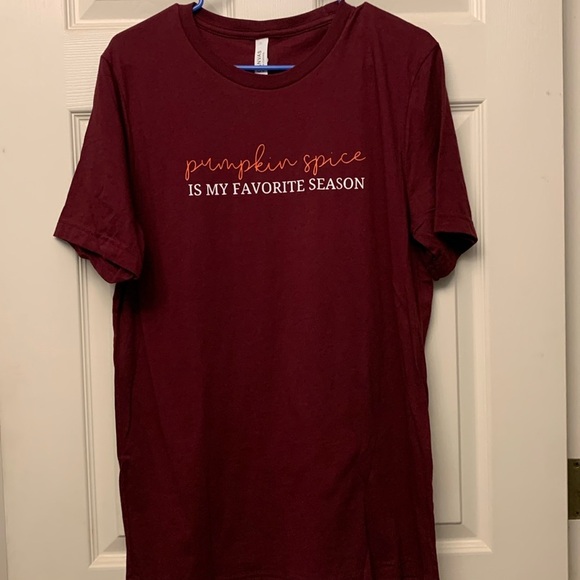 Women’s Canvas Large Burgundy Fall T-shirt - Picture 1 of 3